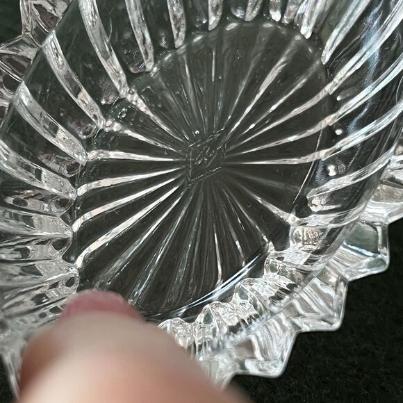 Vintage Clear Glass Salt Cellar A.H. Heisey Marked SET of 6 Ridges Oval Shaped - Picture 7 of 9